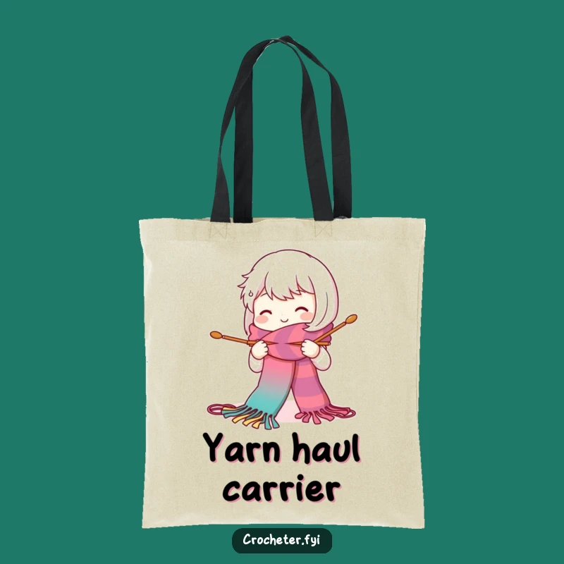 Funny Knitting Character Tote Bag - Cute Crafter Bag, Perfect Yarn Lover Gift